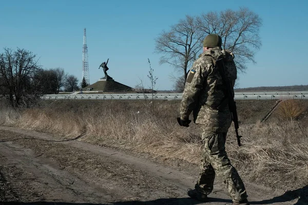 Hostroluchya Ukraine Березня 2022 Збройні Сили Україну Селі — стокове фото