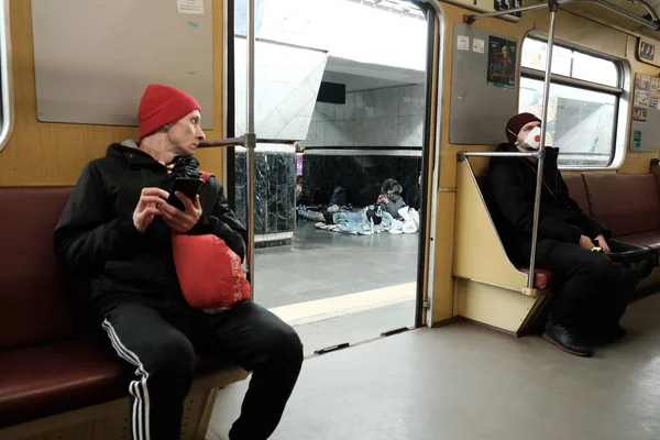 Kyiv Ukraine March 2022 Subway Station Serves Shelter Thousands People — Stock Photo, Image