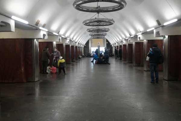 Kyiv Ukraine February 2022 Subway Station Serves Shelter Thousands People — Stock Photo, Image