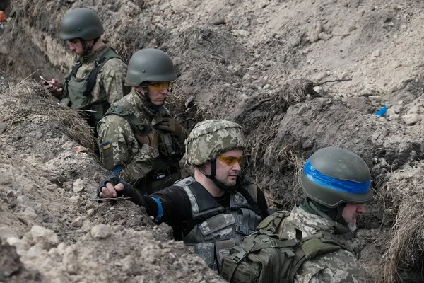 Lukashi Ukraine March 2022 Ukrainian Territorial Defence Fighters — Zdjęcie stockowe