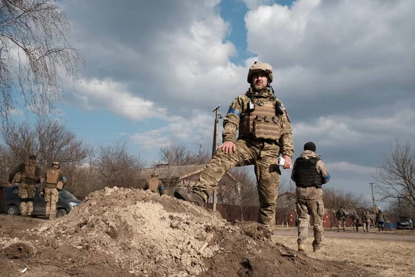 Lukashi Ukraine March 2022 Ukrainian Territorial Defence Fighters — стокове фото