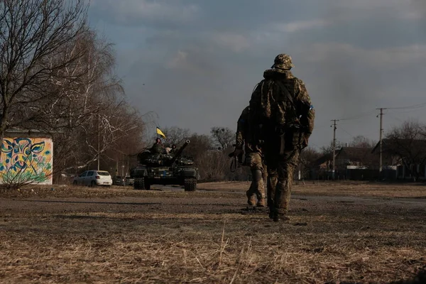Lukashi Ukraina Mars 2022 Ukrainske Soldaters Væpnede Styrker – stockfoto