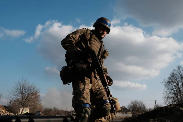 Lukashi Ukraine Mars 2022 Combattant Ukrainien Défense Territoriale — Photo