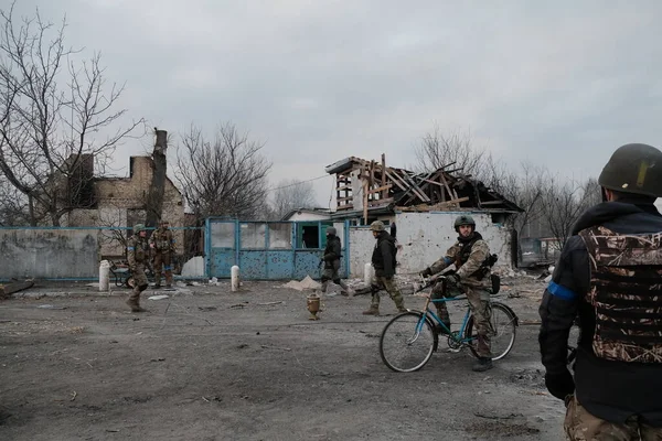 Lukyanivka Ukraine March 2022 Ukrainian Territorial Defence Fighters — Stock Photo, Image