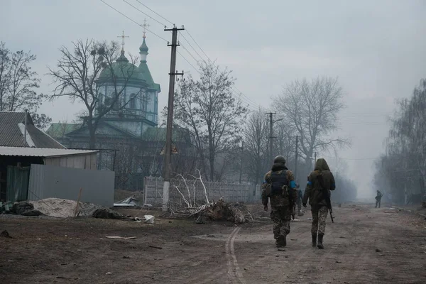 Lukyanivka Ukraine March 2022 Liberated Russian Occupation Village — Бесплатное стоковое фото