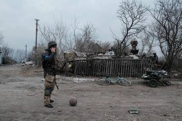 Lukyanivka Ukraine März 2022 Befreiung Nach Russischer Besatzung — kostenloses Stockfoto