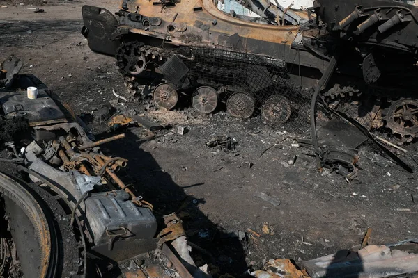 Lukyanivka Ucraina Marzo 2022 Veicolo Militare Russo Distrutto — Foto stock gratuita