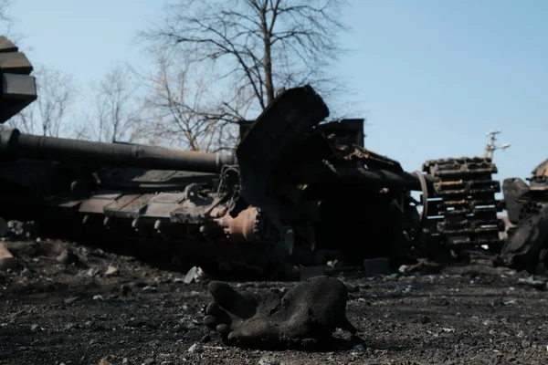 Lukyanivka Ukraine March 2022 Devastations Liberated Ukrainian Village — Stock Photo, Image