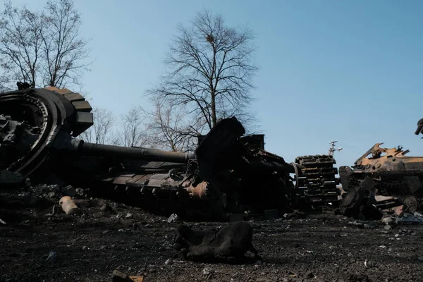 Lukyanivka Ουκρανία Μαρτίου 2022 Καταστράφηκε Ρωσική Ομάδα Ανατροπής — Δωρεάν Φωτογραφία