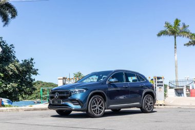 Hong Kong, Çin 15 Temmuz 2021 Mercedes-Benz test sürüşü 15 Temmuz 2021.