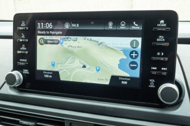 Hong Kong, Çin 2 Ağustos 2021: Honda Odyssey 2022 Kontrol Paneli 2 2021, Hong Kong.