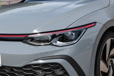 Hong Kong, Çin 11 Ağustos 2021: Volkswagen GOLF GTI 2022 Test Sürüşü Günü 11 Ağustos 2021, Hong Kong.