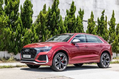 Hong Kong, Çin 24 Ağustos 2021: Audi RS Q8 2021 Test Sürüşü Günü 24 Ağustos 2021.