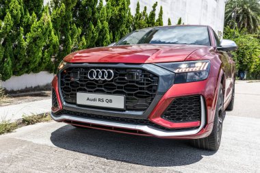 Hong Kong, Çin 24 Ağustos 2021: Audi RS Q8 2021 Test Sürüşü Günü 24 Ağustos 2021.