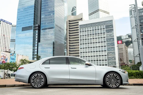 Hong Kong Chiny Sierpnia 2021 Mercedes Benz S500 2022 Test — Zdjęcie stockowe