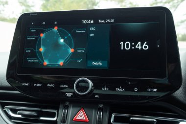 Hong Kong, Çin 25 Ocak 2022: Hyundai i30N 2022 Kontrol Paneli 25 Ocak 2022, Hong Kong.