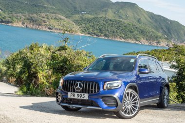 Hong Kong, Çin 14 Şubat 2022: Mercedes-AMG GLB 35 2022 Test sürüşü Günü 14 Şubat 2022.