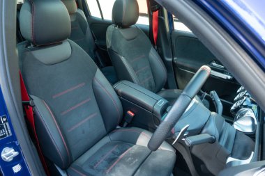 Hong Kong, Çin 14 Şubat 2022: Mercedes-AMG GLB 35 2022 İç İşleri 14 Şubat 2022, Hong Kong.