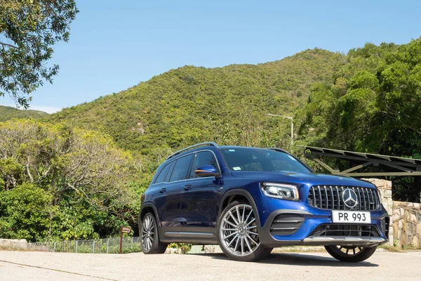 Hong Kong, Çin 14 Şubat 2022: Mercedes-AMG GLB 35 2022 Test sürüşü Günü 14 Şubat 2022.