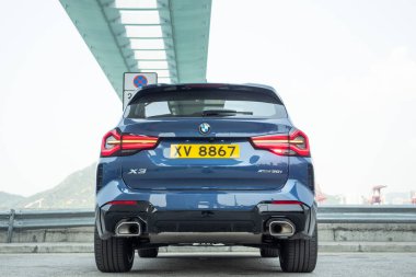 Hong Kong, Çin 7 Nisan 2022: BMW X3 xDrive30i 2022 7 Nisan 2022, Hong Kong.