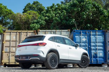 Hong Kong, Çin 11 Nisan 2022 Mercedes-Benz EQA 250 2022 Test sürüşü 11 Nisan 2022, Hong Kong.