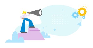 Fırsatlar kavramını keşfet vektör illüstrasyonu beyaz arkaplan.