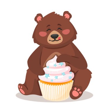 Vector cartoon style illustration of a bear