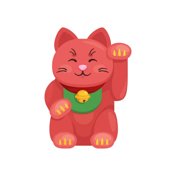 Ilustración de estilo de dibujos animados vectoriales de Maneki Neko — Vector de stock