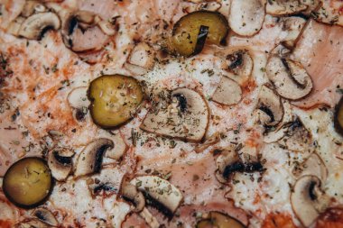 Pizza, peynir, fast food İtalyan pepperonisi.