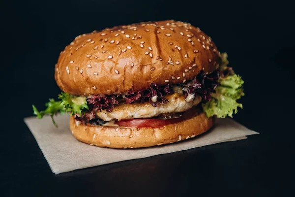 Burger Daging Keju Makanan Cepat Saji — Stok Foto