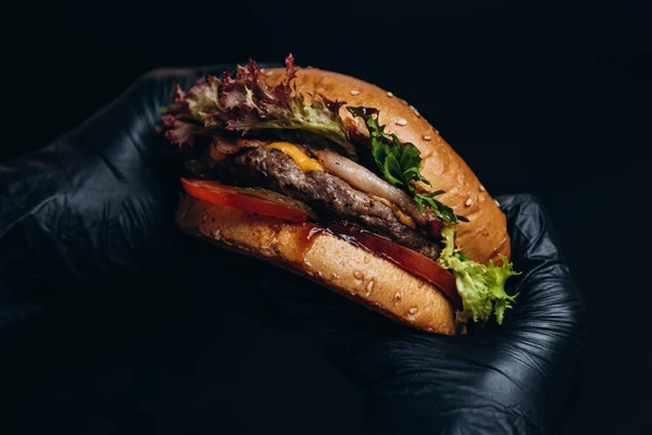 Hamburger, peynir, fast food.