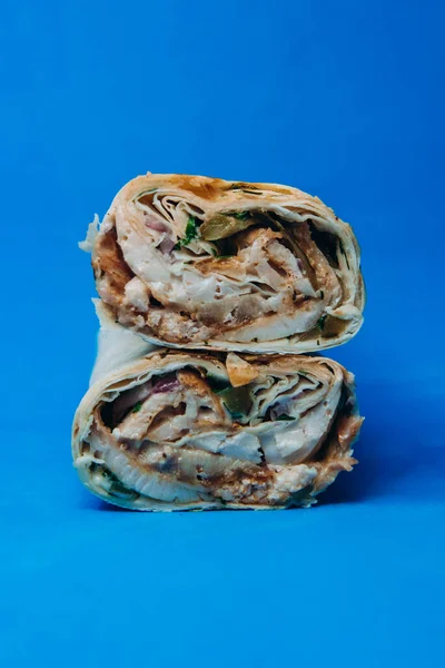 Shawarma Queso Pita Comida Rápida Carne —  Fotos de Stock