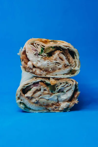 Shawarma Formaggio Pita Fast Food Carne — Foto Stock