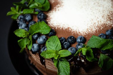 cake pie berries blueberry mint cooking