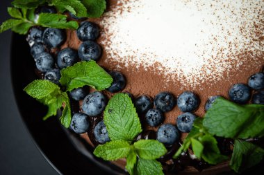 cake pie berries blueberry mint cooking