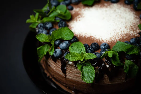 cake pie berries blueberry mint cooking