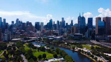 Melbourne ufuk çizgisinin havadan görünüşü