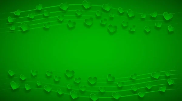 Coeur Vert Avec Fond Géométrique Abstrait — Photo
