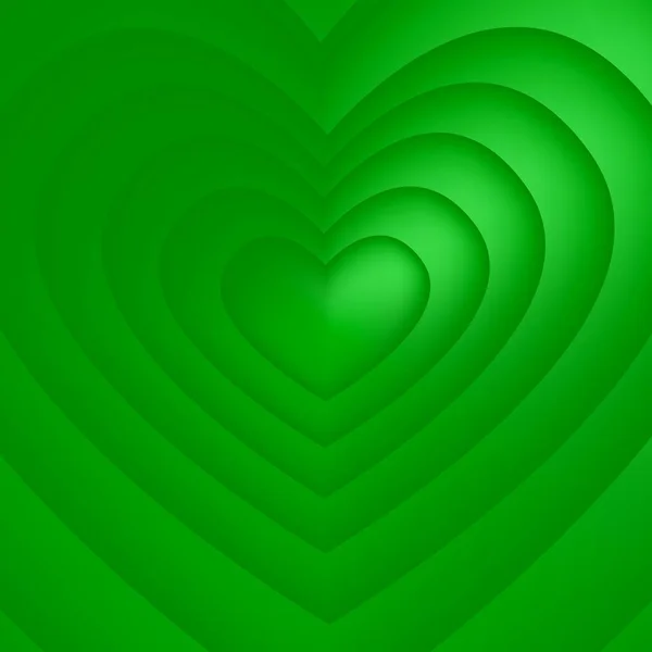 Coeur Vert Avec Fond Géométrique Abstrait — Photo