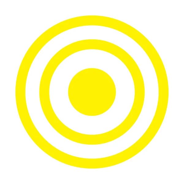 Векторная Желтая Иконка Цели Eps10 Простом Плоском Трехмерном Стиле Дизайна — стоковый вектор