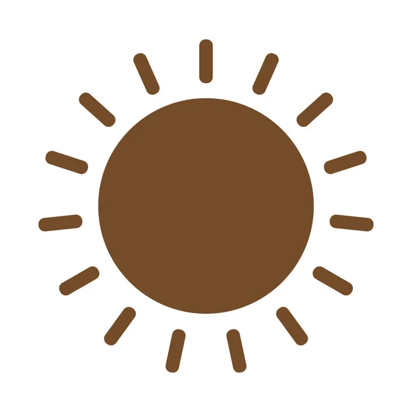 Eps10 Braunes Vektor Sonne Symbol Einfachen Flachen Trendigen Stil Für — Stockvektor