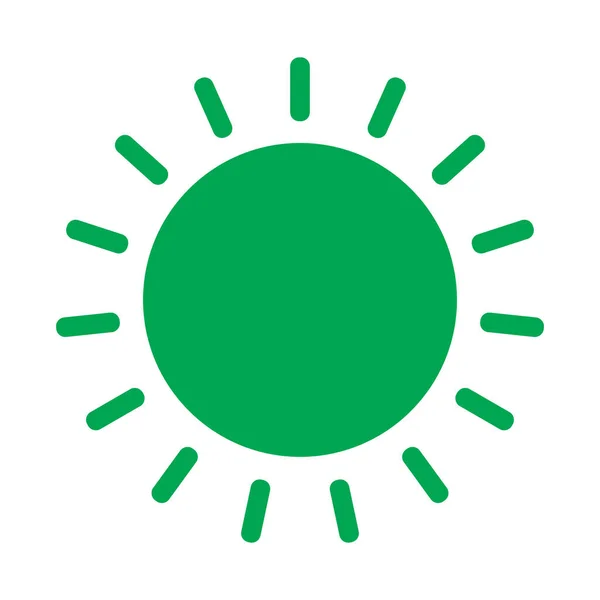 Eps10 Grünes Vektor Sonne Symbol Einfachen Flachen Trendigen Stil Für — Stockvektor