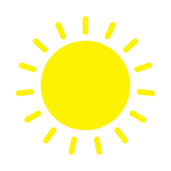 Eps10 Gelbes Vektor Sonne Symbol Einfachen Flachen Trendigen Stil Für — Stockvektor