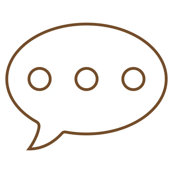 Eps10 Vector Brown Chat Line Icon Simple Flat Trendy Style — 스톡 벡터