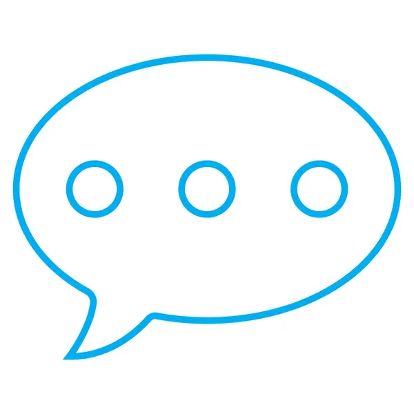 Eps10 Vector Blue Chat Line Icon Simple Flat Trendy Style — 스톡 벡터