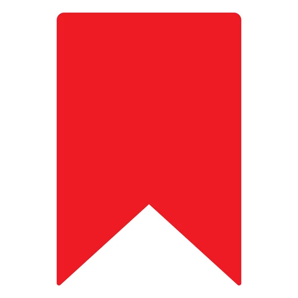ウェブサイト ピクトグラム テンプレート および白い背景に隔離されたグリフのためのシンプルなフラットスタイルの赤いソリッドベクトルブックマークアイコン — ストックベクタ