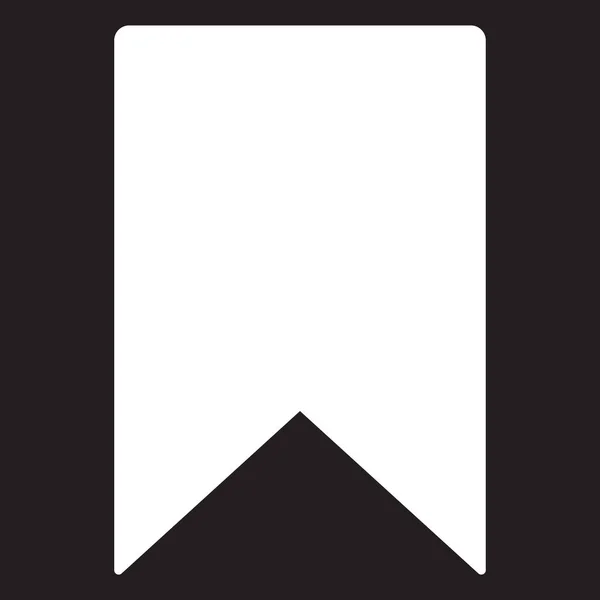 White Solid Vector Bookmark Icon Simple Flat Style Website Logo — Vector de stock