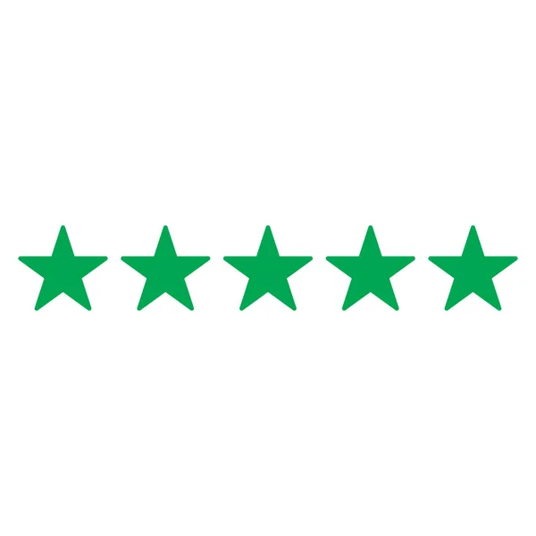 7月10日矢量绿色五星 在白色背景下 以简单平整的流行风格对固体图标进行评级 — 图库矢量图片