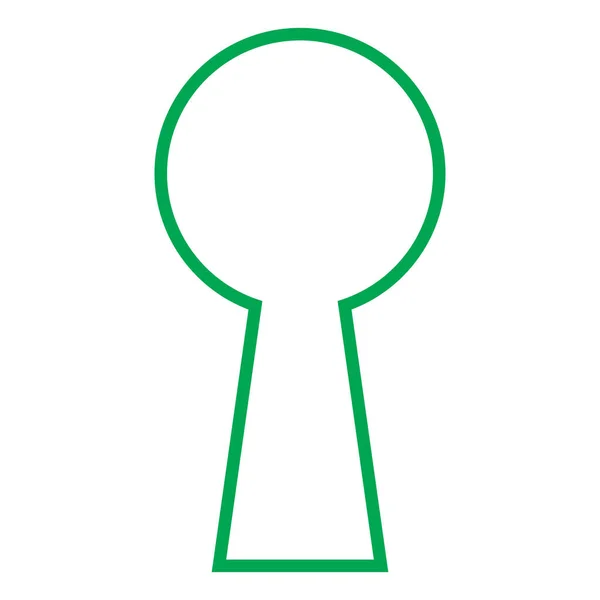 Eps10 Zelená Vektorová Klíčová Dírka Ikona Jednoduchém Plochém Stylu Izolované — Stockový vektor