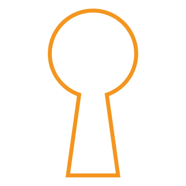 Eps10 Orange Vector Keyhole Line Icon Simple Flat Style Isolated — ストックベクタ